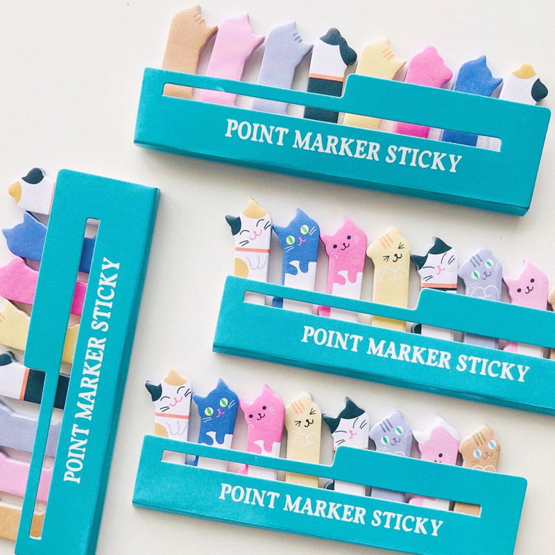 240Pcs Cute Cat Sicker Bookmarks Memo Pad Sticky Notepaper Sticky Notes ...
