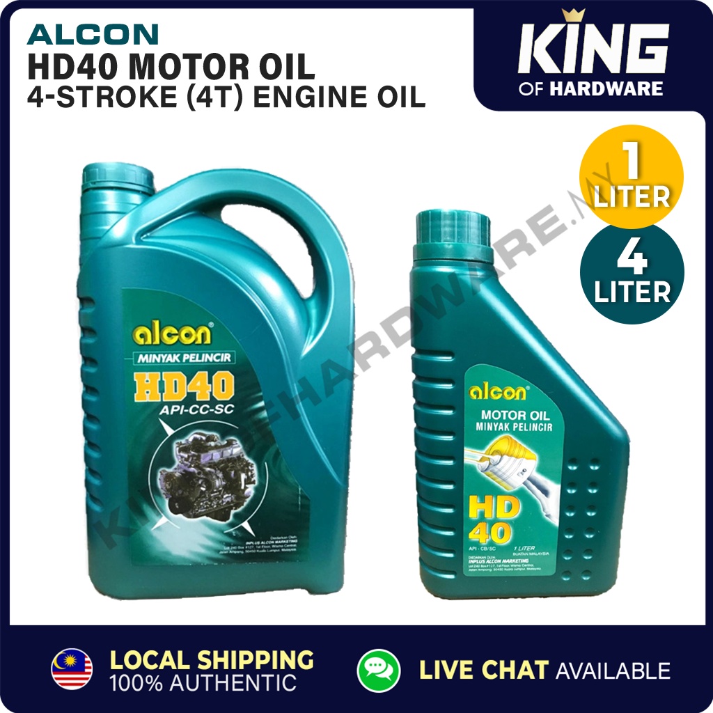 Alcon 4T 4-Stroke Engine Oil 1L Minyak Hitam Enjin Mesin Rumput ...