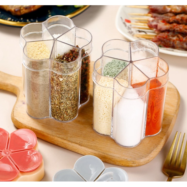 5 in1 Seasoning Jar Grid Spice Container Condiment Accessories Barbecue ...