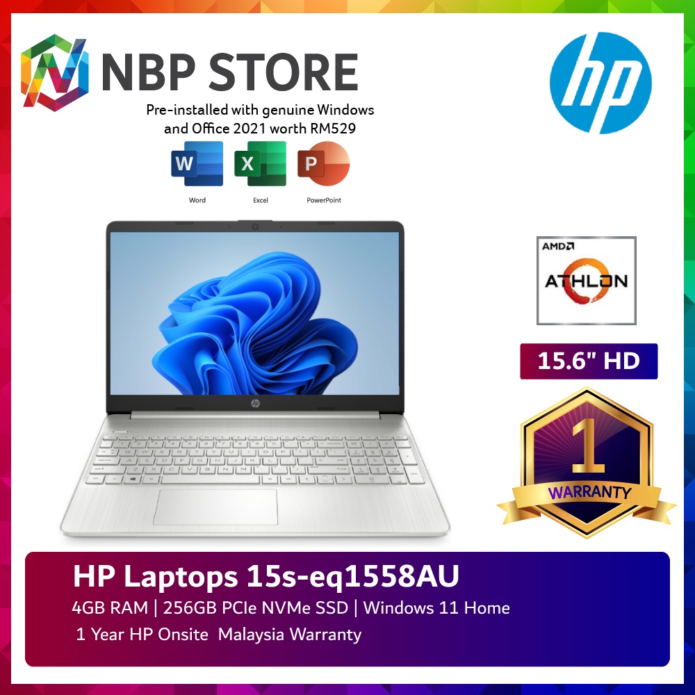 Hp 15s Eq1558au 156 Laptop Natural Silver Shopee Malaysia 7462