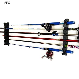 Outdoor Fishing Rod Storage Rack Space-saving Wall‑Mounted 6 Holes Pole  Stand