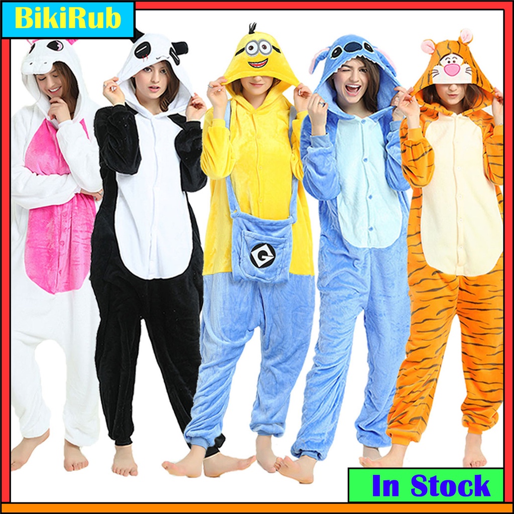 Women Unicorn Pikachu Stitch Panda Dinosaur Kigurumi Animal Pajamas Cute  Cartoon Anime Cosplay Costume Unisex Onesie Sleepwear Pyjamas