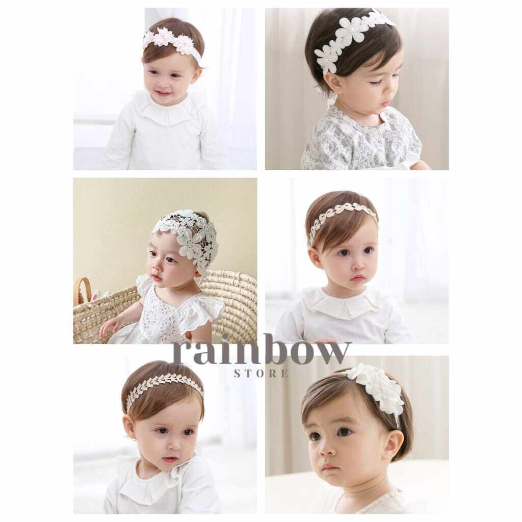 Baby Girl Bow Headband Satin Crystal Bow-knot Toddler Hairband Soft Lace Elas
