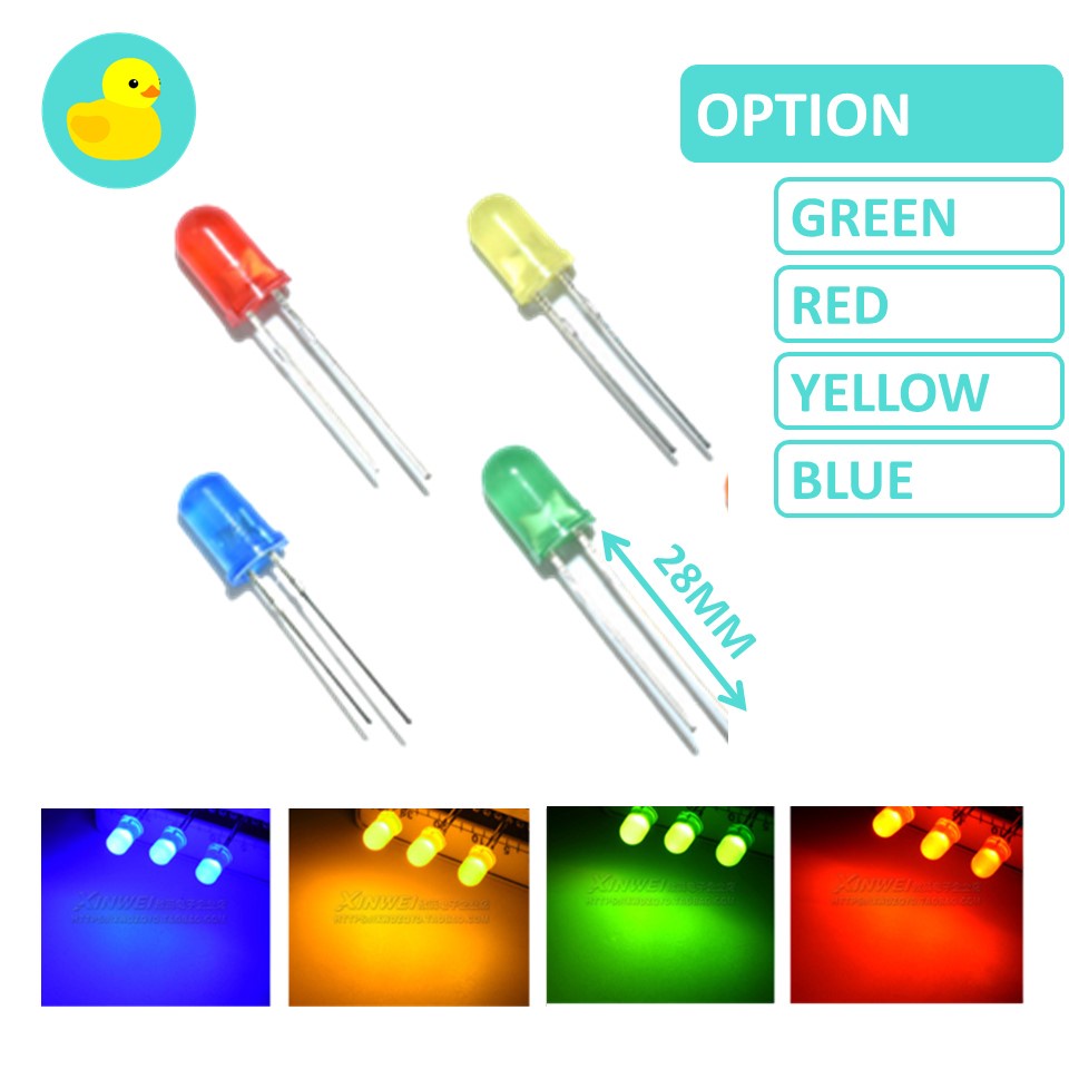5mm Red / Yellow / Green / Blue / White LED Shopee Malaysia