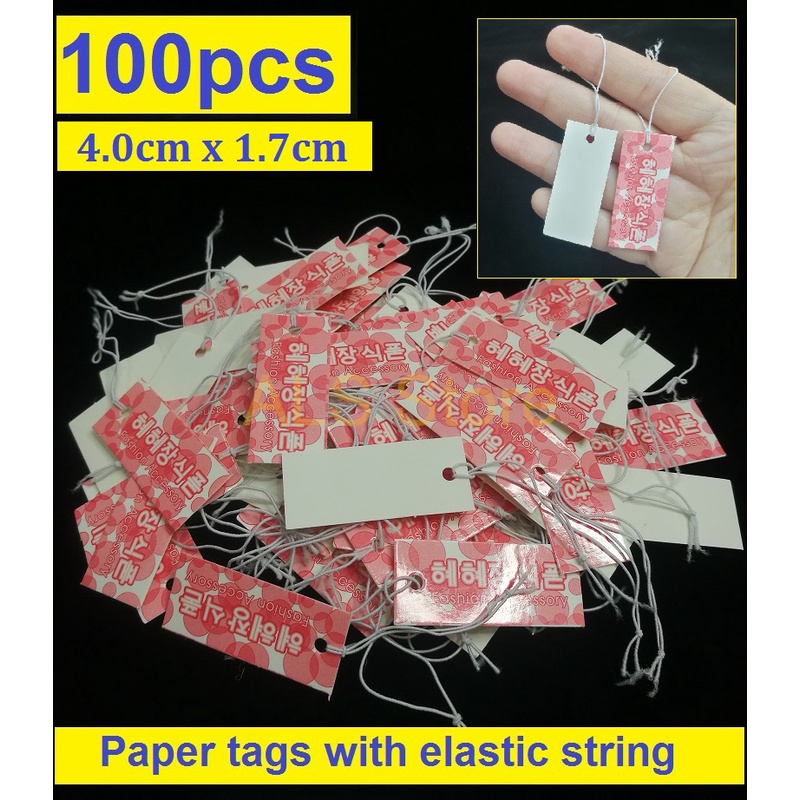 100Pcs Pink Korea Style Paper Jewelry Clothes Label Price Tags with