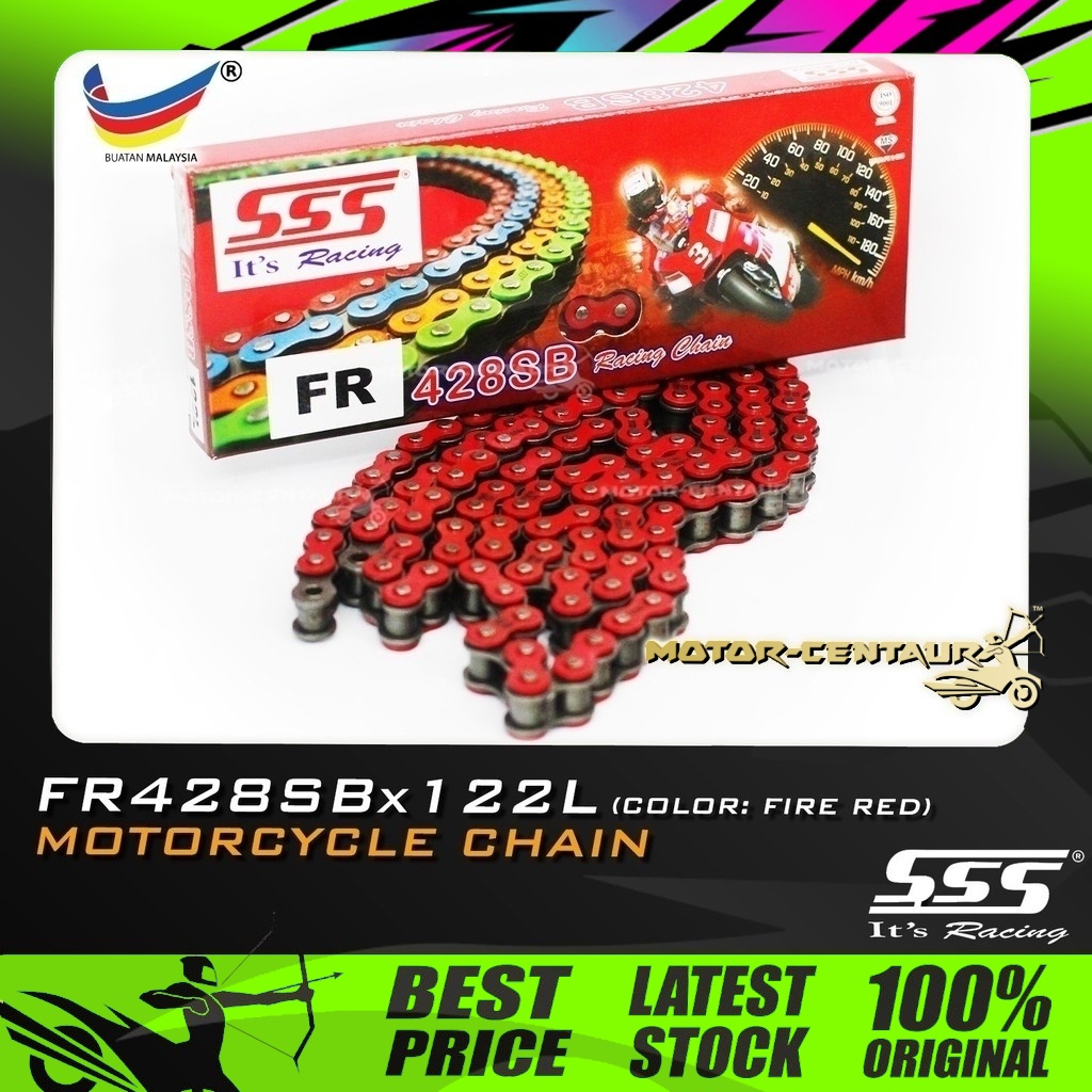 RANTAI MOTOSIKAL SSS CHAIN FR 428SB X 122L FIRE RED PLATED (OUTER ...