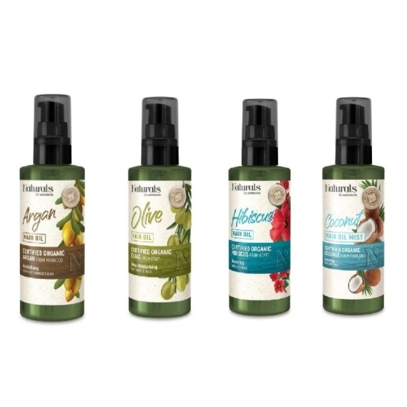 Naturals by Watsons Olive Hair Oil / Argan Hair Oil / Hibiscus Oil