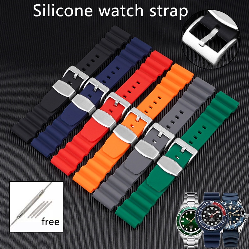 20mm 22mm Soft Silicone Rubber Watch Strap For Seiko Skx007 009 Watchband For Rolex Datejust 2172