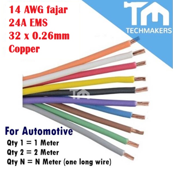 Wire 1 to 100 Meter 32/0.26mm 14AWG 24A 100% Copper Car Automotive Multi-Strand Core Hookup Jumper PVC Cable RV RVB 1.0