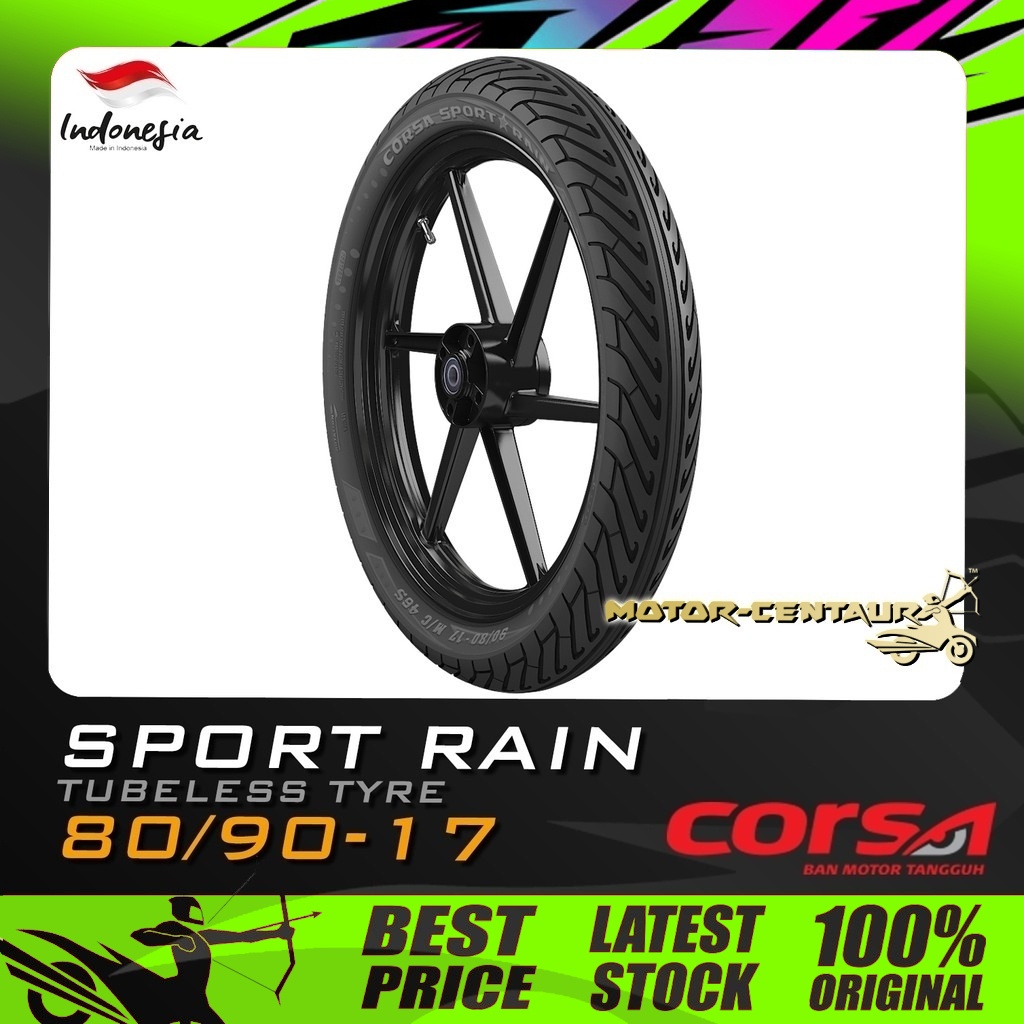 TAYAR CORSA TUBELESS TYRE SPORT RAIN 80/9017 Shopee Malaysia