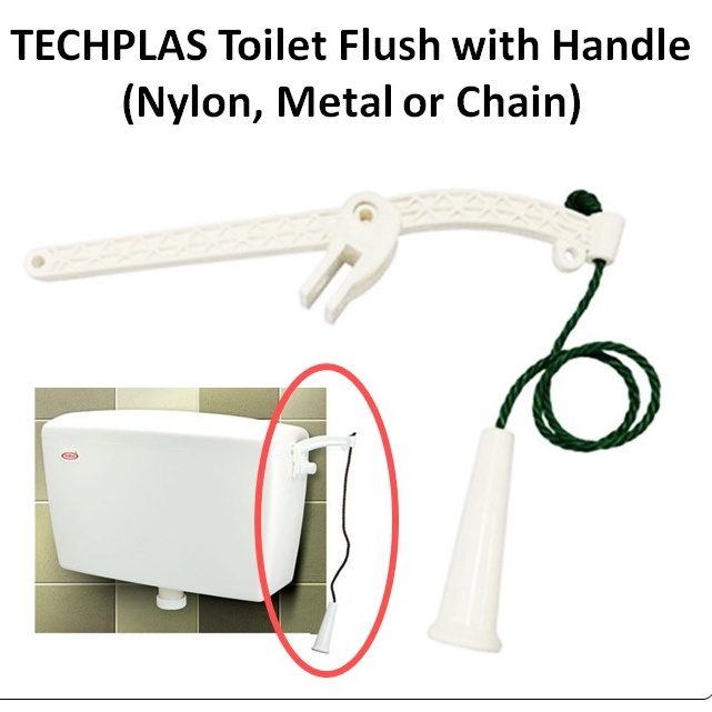 Techplas High Level Cistern Toilet Flush Pvc Plastic Handle With Nylon