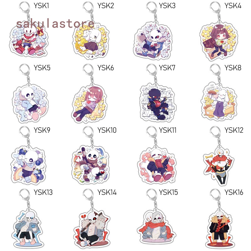 Undertale Keychain Cartoon Frisk Sans Keychain Acrylic Pendant Key Ring ...