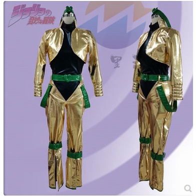 Jojo's Strange Adventure Movie Dio Brando Cosplay Costume Gold Patent ...