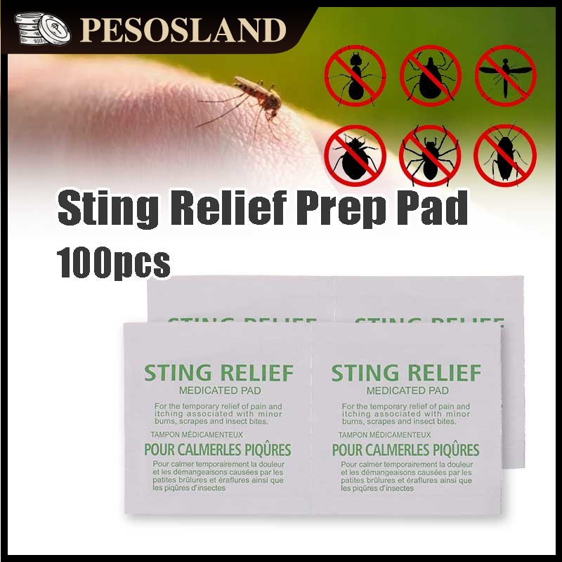 100Pcs Sting Relief Prep Pad / Sting Preparation Pad / Insect Sting