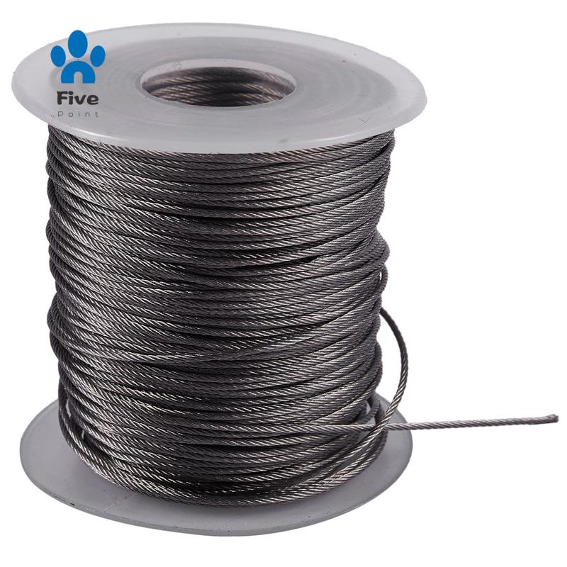 Hoisting Lifting 7x7 1mm Dia Stainless Steel Flexible Wire Rope 177Ft ...