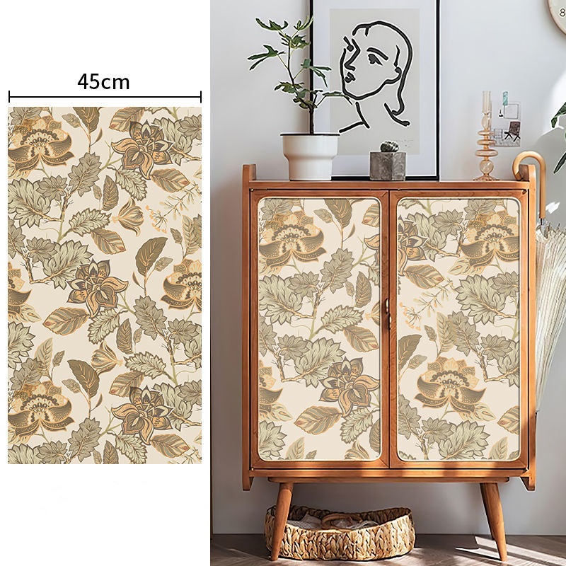 PVC Vintage Print Waterproof Wallpaper Wardrobe Sticker Wallpaper For