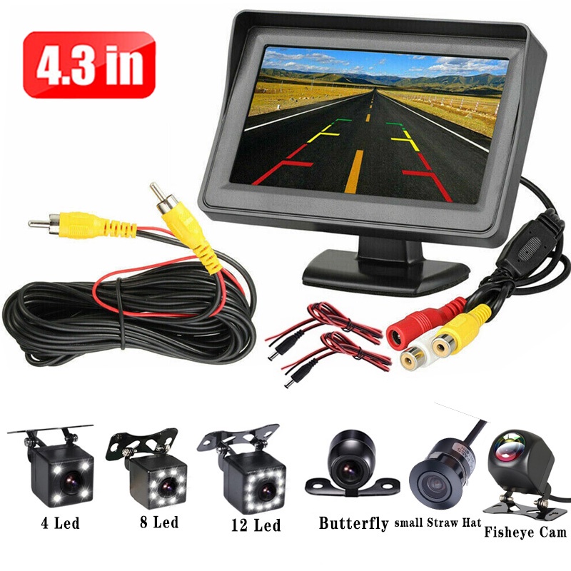 4.3 Inch Car Reverse Monitor Rear View Camera LCD Display with Night