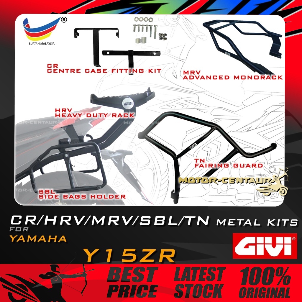 GIVI YAMAHA Y15,Y15ZR MRV MONORACK, CR FITTING KIT, HRV HEAVY DUTY RACK ...