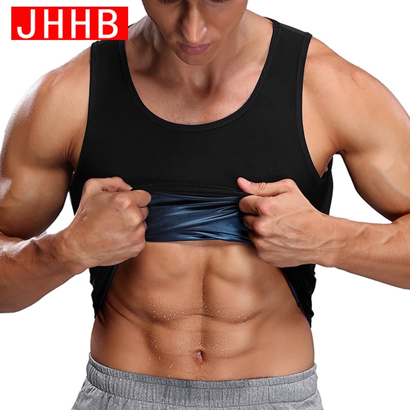 JHHB Sauna Vest for Men Waist Trainer Sweat Tops with Zipper Heat Trapping Hot Thermo Waist Trainer Suit Weight Loss Body Shaper Shopee Malaysia