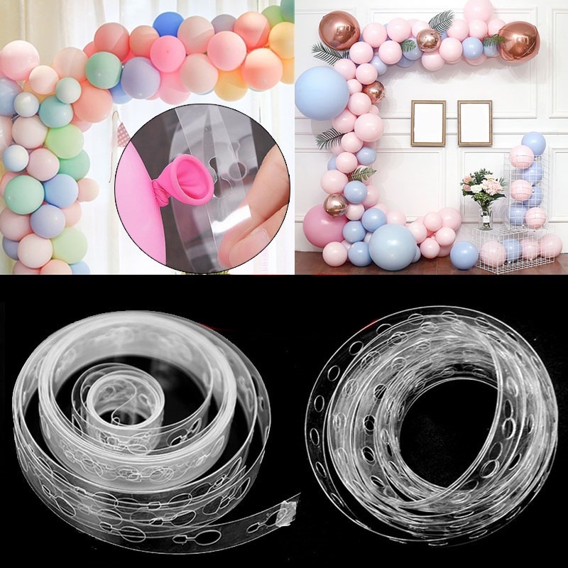 5 metres Transparent Plastic Ballon Chain / Single & Double Holes ...