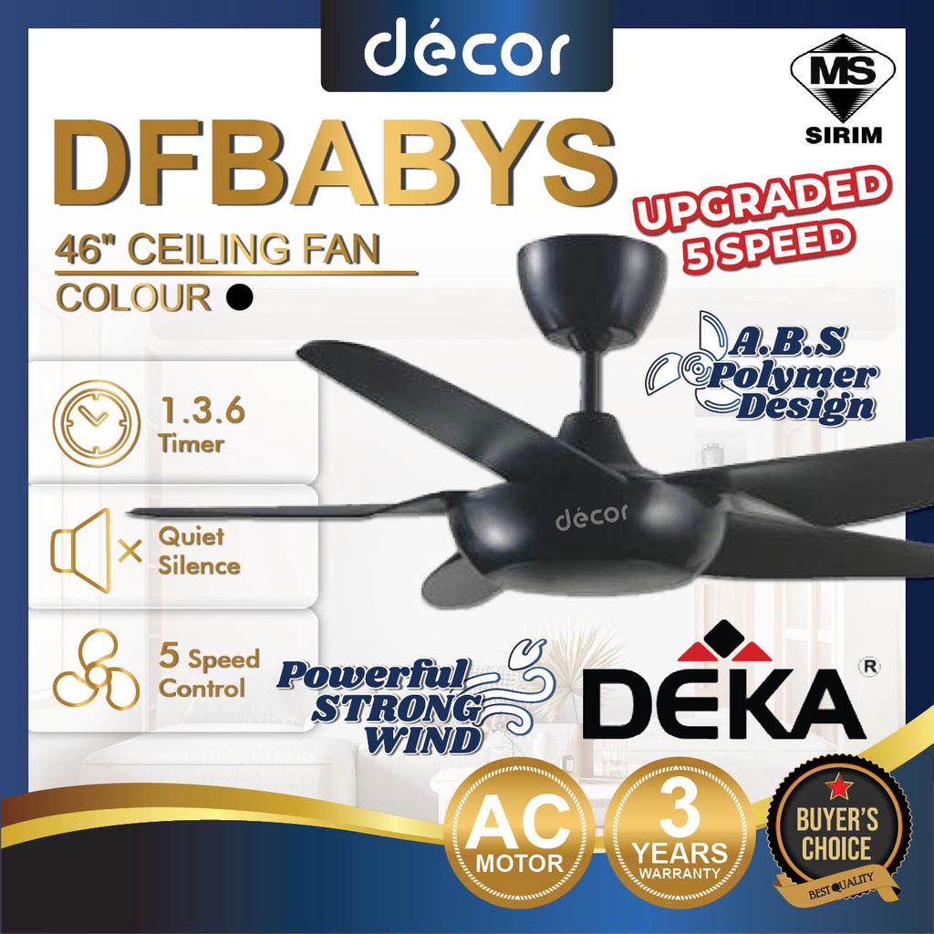 DEKA BABY FAN 46" DF BABYS FANZO STORM BABY 42" 5 Blades with AC