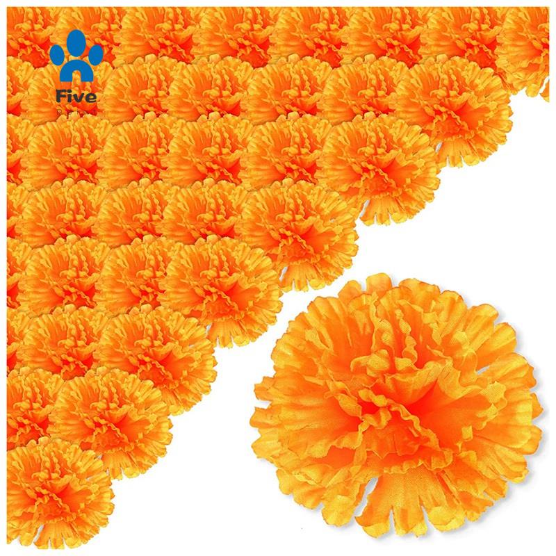 3.9inch Marigold Flowers Artificial Day of the Dead Flower 50Pcs Fake