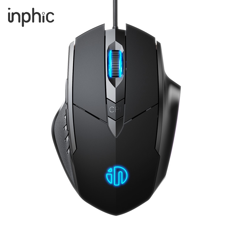 Gaming Mouse PW1 6 Keys Macro Definition Glowing Mute Mouse 4000DPI ...