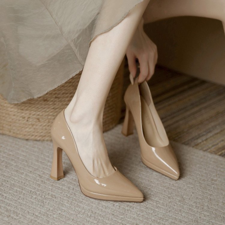 pointed toe thick heels