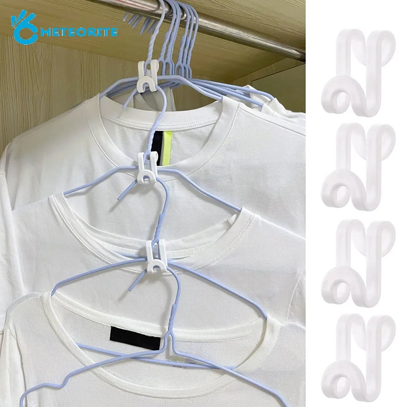 5 Pcs Simple Plastic S Shape Stackable Hanger Extension Auxiliary