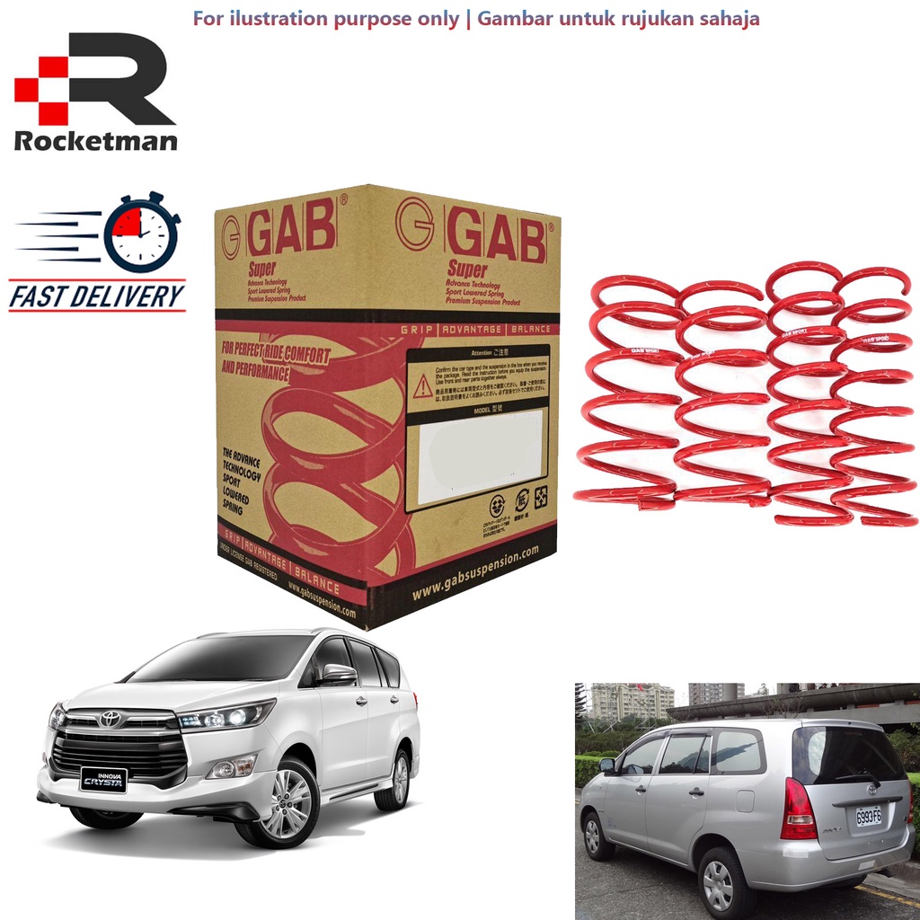 GAB SUPER SPORT LOWERED COIL SPRING SET TOYOTA INNOVA 2.0 TGN40 TGN140 ...