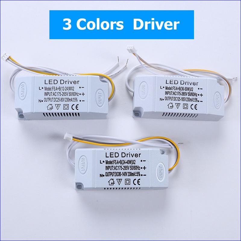 LED Driver 3 colors Adapter For LED Lighting AC220V Non Isolating