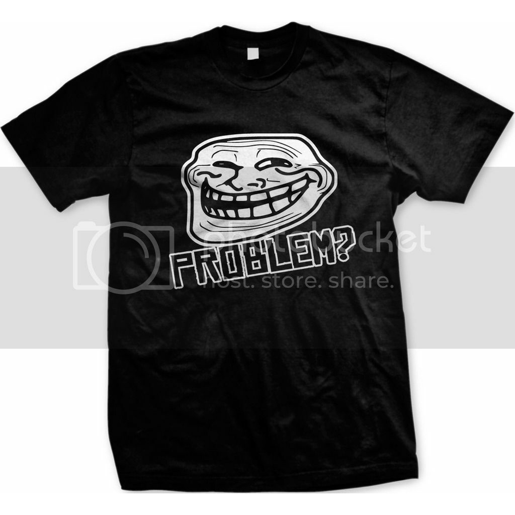 Troll Face Smiley Problem? Meme Funny Slogan Rage Comics Smile Men's T ...