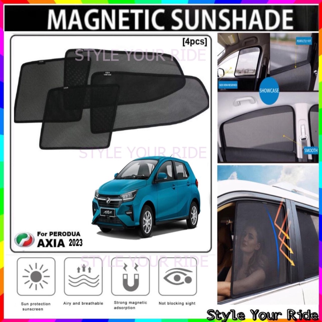 Magnetic Sun Shade Perodua Axia 2023 (4pcs) | Shopee Malaysia