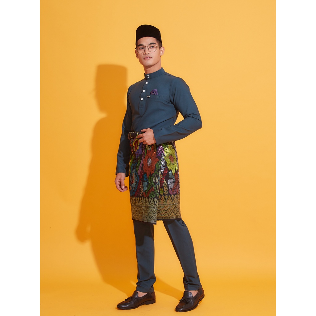 R Juna Dewasa Midnight Green Baju Melayu Slim Fit Shopee Malaysia