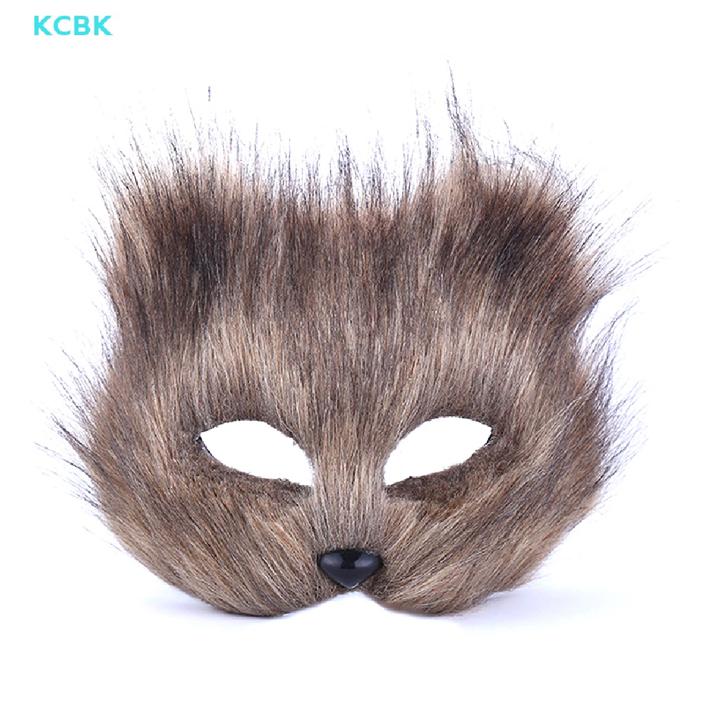 KC Women Plush Fox Mask Halloween Carnival Fancy Dress Party Props Cute ...