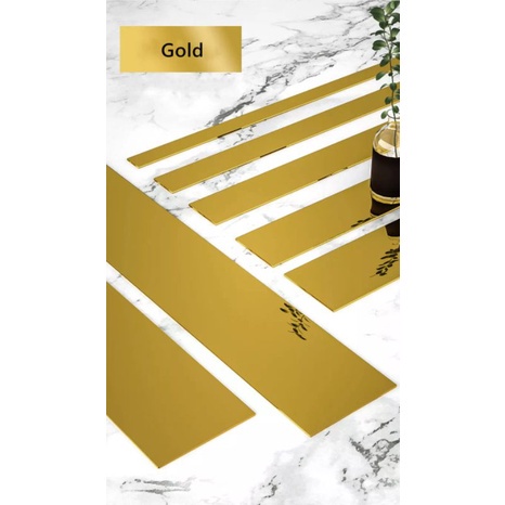 Soengsau 5m X 4cm Glittery Gold Peel-and-Stick Molding Trim, Self-Adhesive Decoration Strip For Ceilings, Walls, Tile Edges, Furniture, And Mirrors