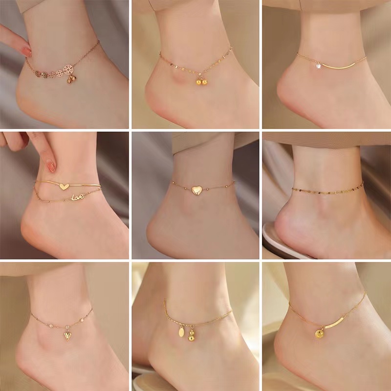 Titanium Steel Clover Anklet Female Butterfly Stainless Steel Anklets