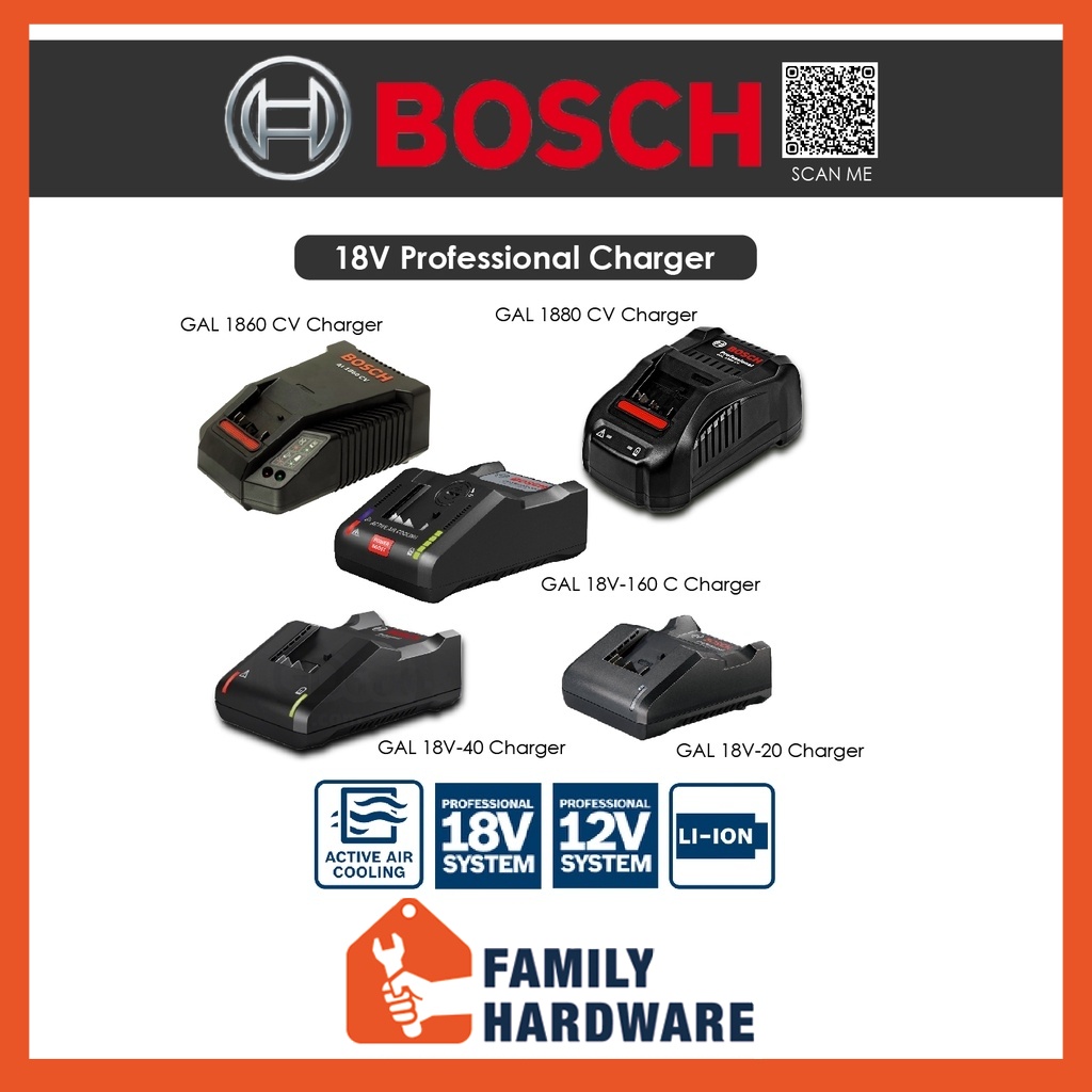 Bosch 18v Chargers 18v Charger Series Gal18v 20gal 14v 40gal1860cvgal1880cvgal18v 160c 2078