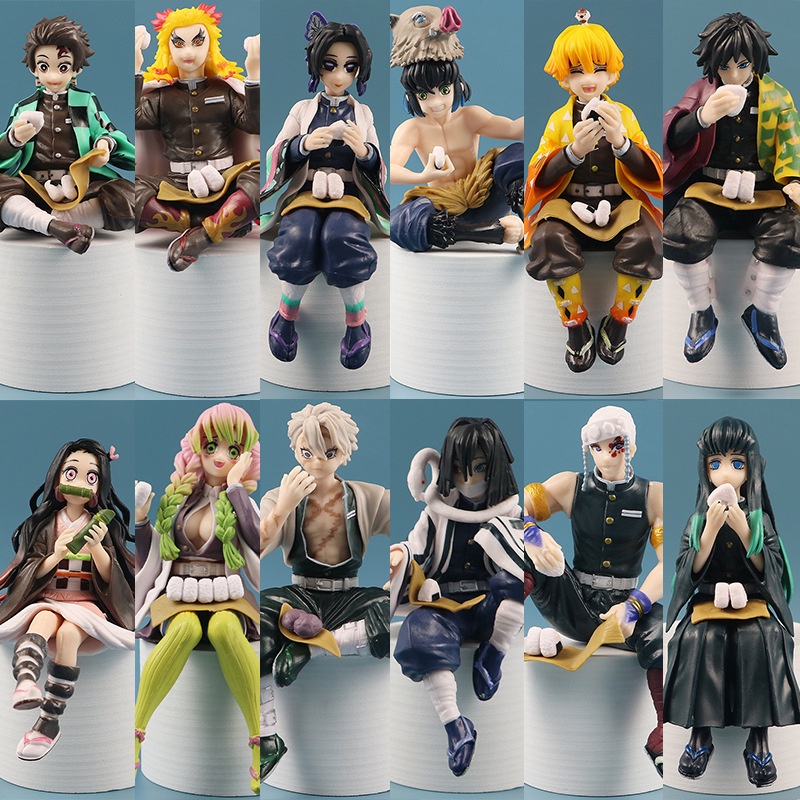 10-14CM Anime Figurine Demon Slayer Tanjiro Nezuko Zenitsu Toys ...