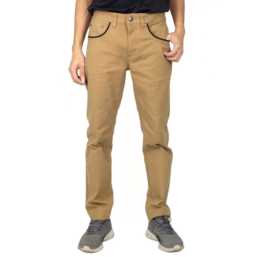 EXHAUST JEANS LONG PANTS [303 Slim Fit]-L. Brown/Dk. Green 1478 ...