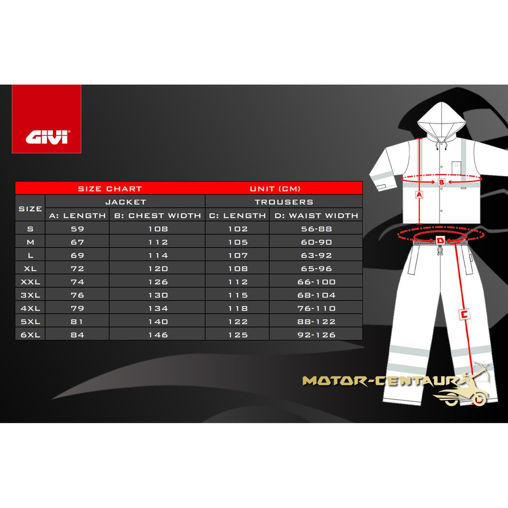 SET KOMBO BAJU HUJAN GIVI RRS07 RAINCOAT L RAINBOW PVC FREE SIZE