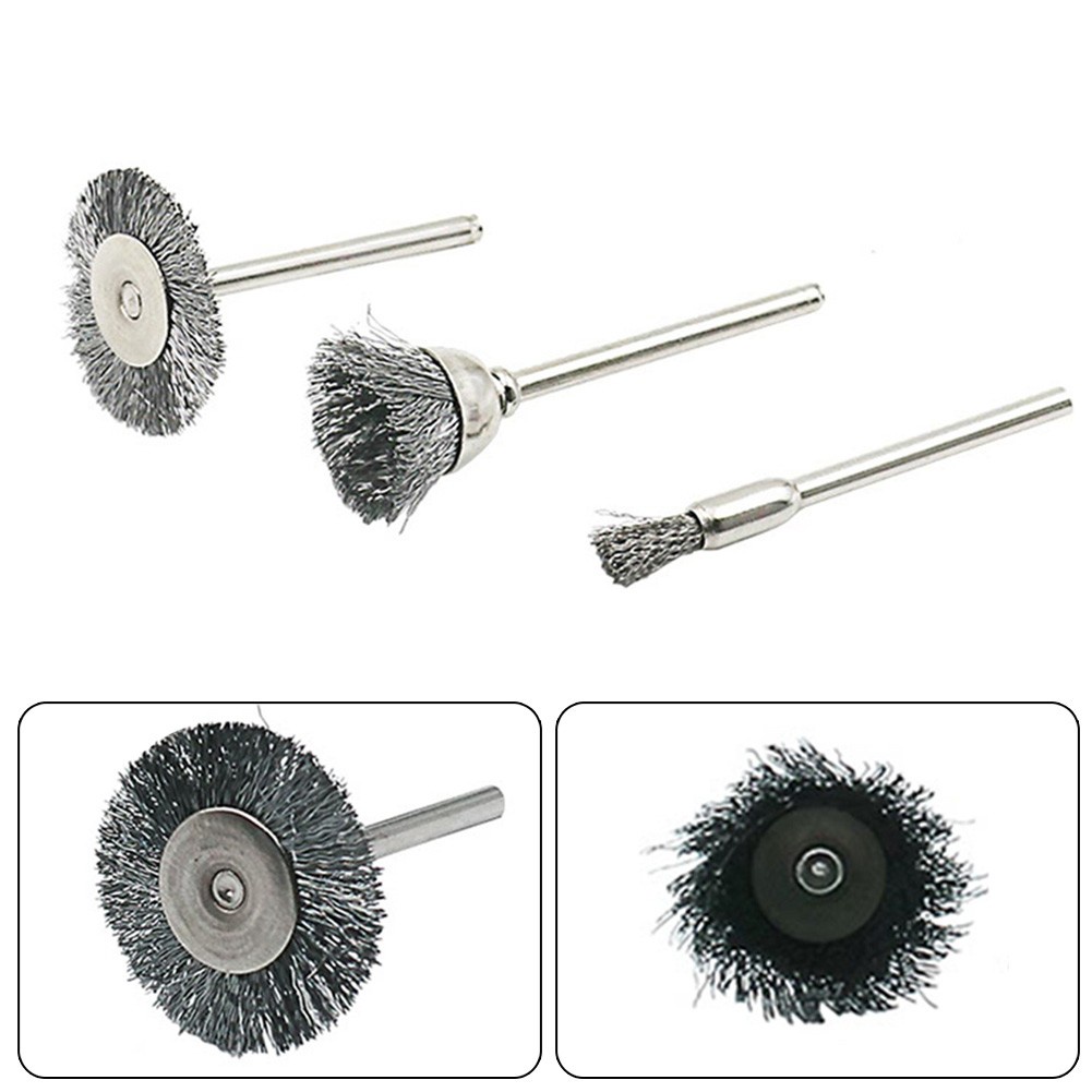 3Pcs Stainless Steel Wire Brush Wire Wheel Rotary Tool Rust Removal