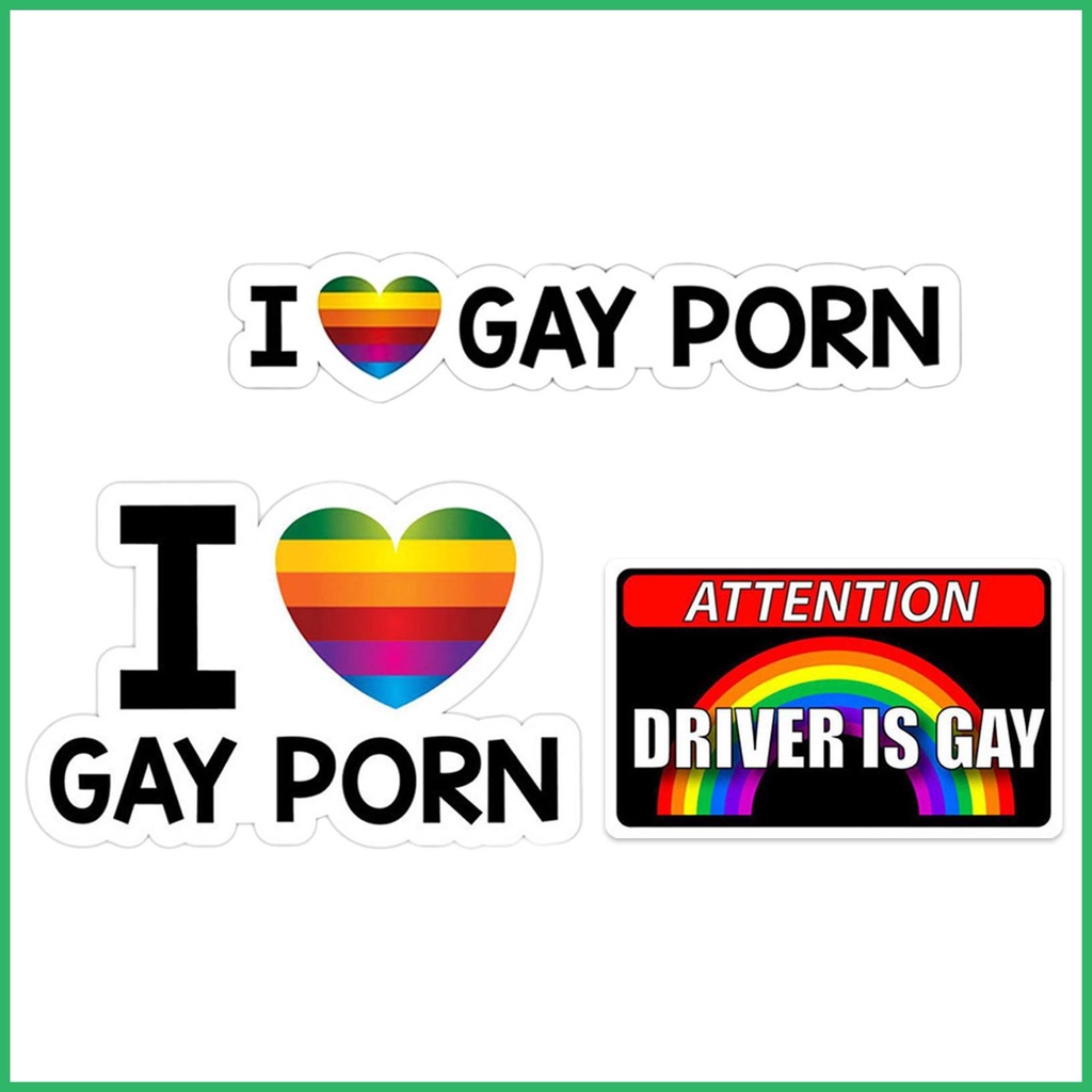 I Love Gay Porn Bumper Sticker Funny Splash Proof Decorative Car Sticker Auto Window Bumper