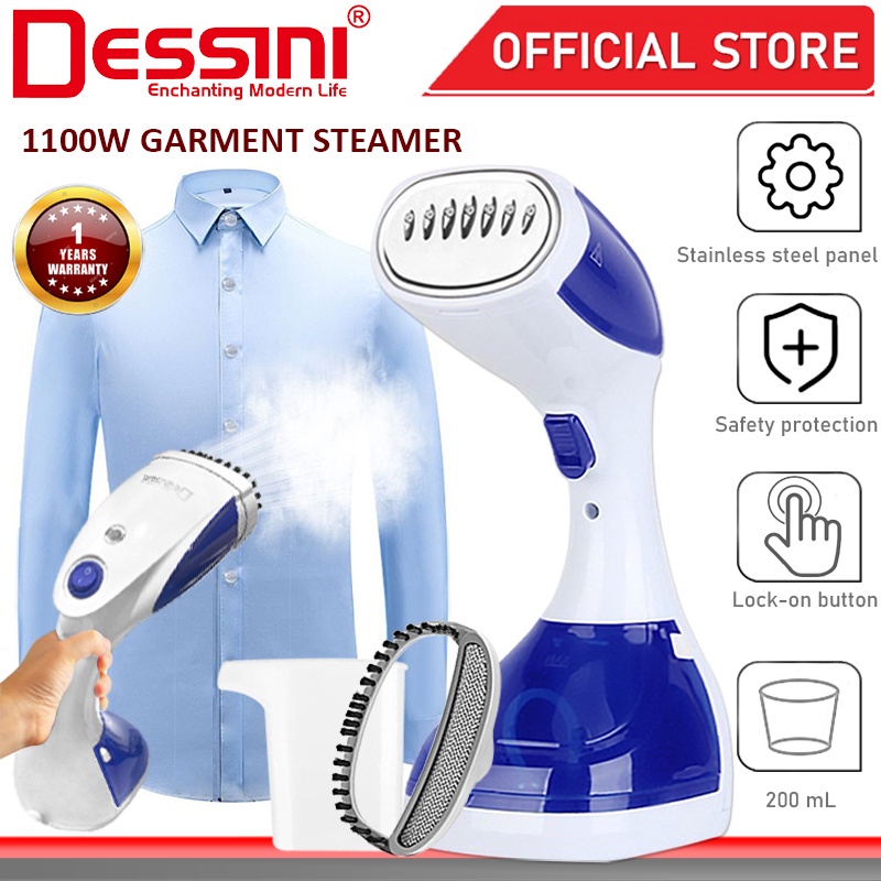 DESSINI ITALY 1100W Electric Ceramic Soleplate Garment Steam Iron