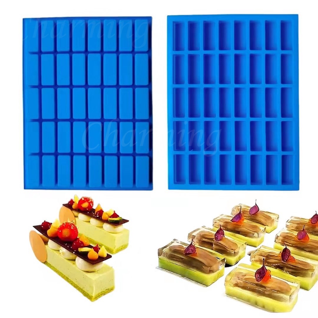 40 Cavities Rectangle Silicone Mold Granola Bar Cake Mold Chocolate ...