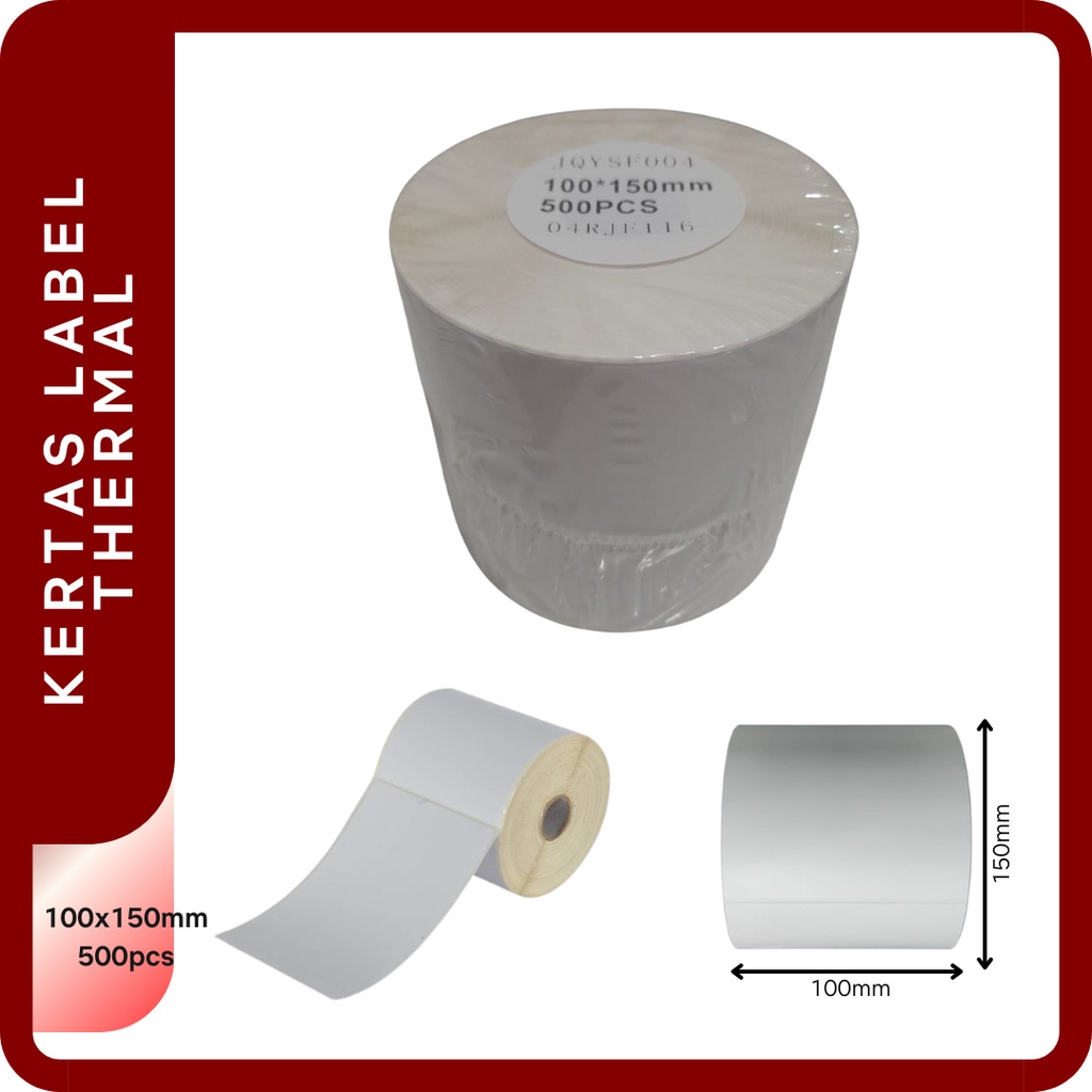 Thermal Paper A6 100x150 Receipt Label Sticker Dus Roll Barcode Printer ...