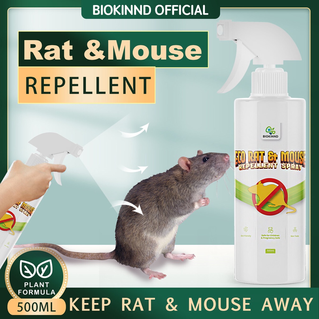 BIOKINND Eco Rat & Mouse Water Based Repellent Spray Penghalau Tikus ...