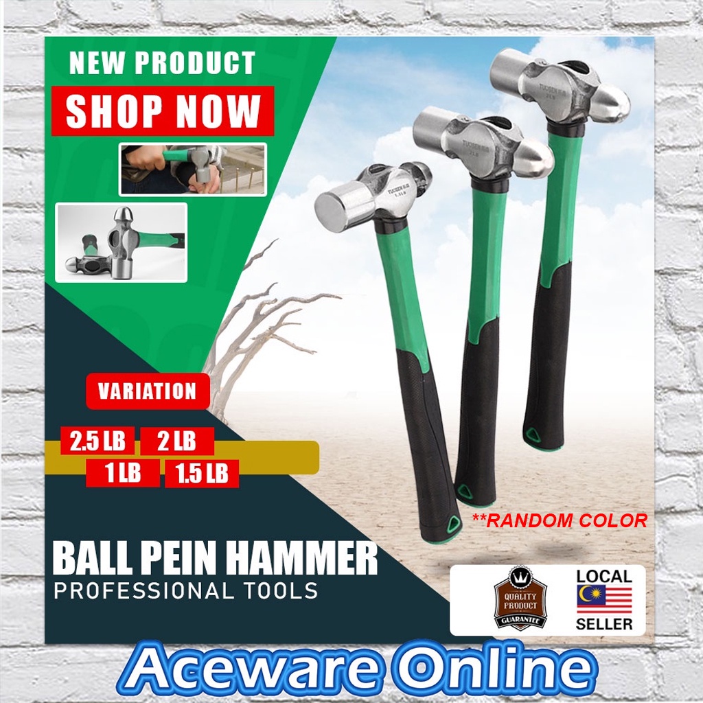 TUOCHI FIBERGLASS HANDLE BALL PEIN HAMMER TOOLS DIY CARPENTER HEAVY