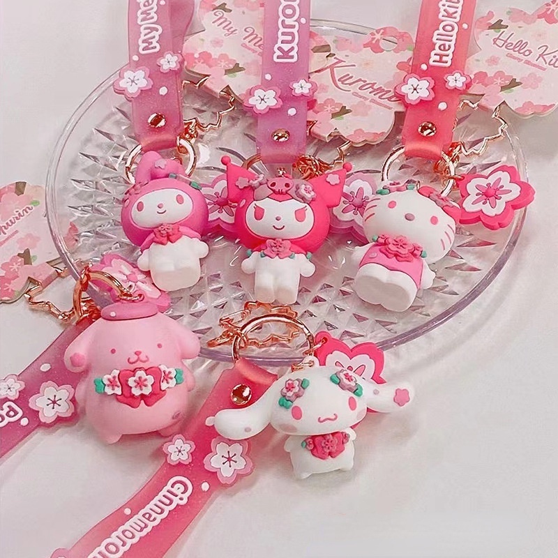 Straw Sanrio Keys Ornaments Car Pendant Keychain Kuromi My Melody ...