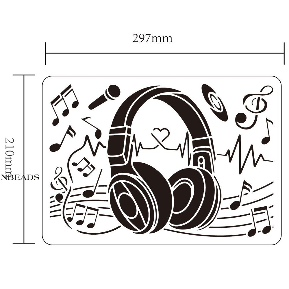 Reusable Stencil - Craft - Scrapbooking // MUSICAL NOTES